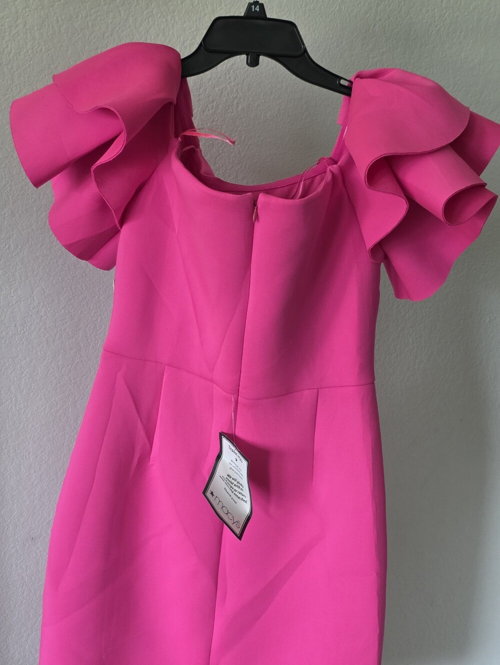 Eliza J Pink Ruffle Sleeve Sheath Cocktail Dress Size 14 NWT $158 MSRP - Picture 9 of 10